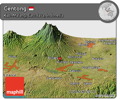 Satellite Panoramic Map of Centong