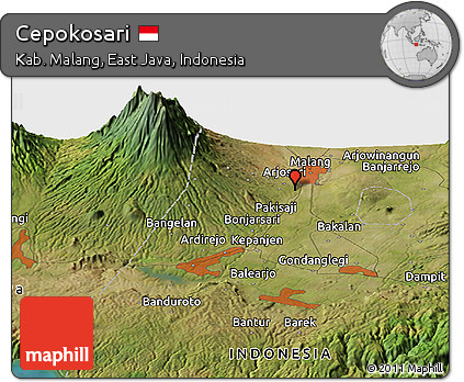 Satellite Panoramic Map of Cepokosari