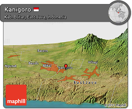 Satellite Panoramic Map of Kanigoro