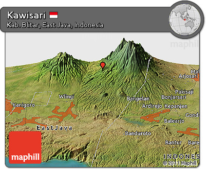 Satellite Panoramic Map of Kawisari