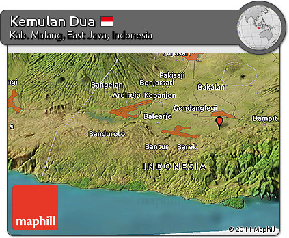 Satellite Panoramic Map of Kemulan Dua