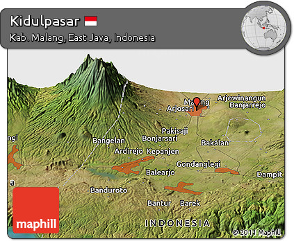 Satellite Panoramic Map of Kidulpasar