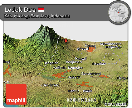 Satellite Panoramic Map of Ledok Dua