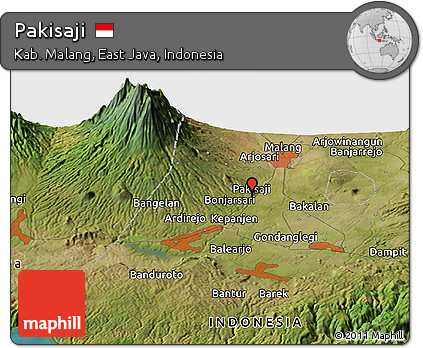 Satellite Panoramic Map of Pakisaji