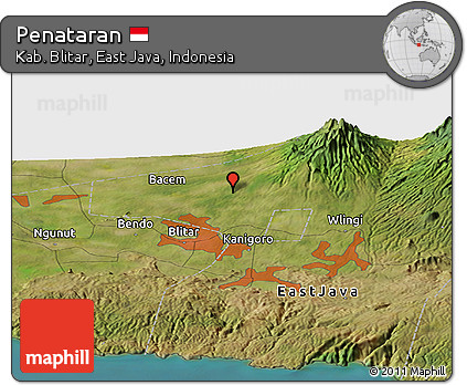 Satellite Panoramic Map of Penataran