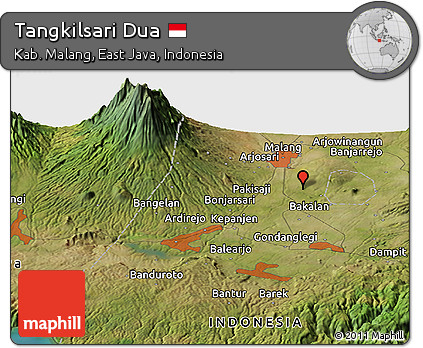 Satellite Panoramic Map of Tangkilsari Dua