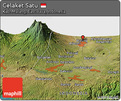 Satellite Panoramic Map of Celaket Satu