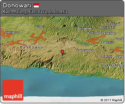 Satellite Panoramic Map of Donowari