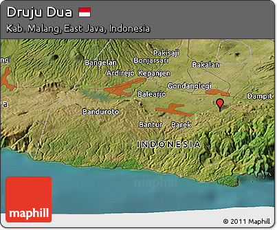 Satellite Panoramic Map of Druju Dua