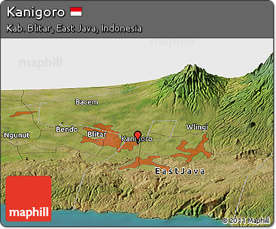 Satellite Panoramic Map of Kanigoro