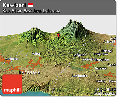 Satellite Panoramic Map of Kawisari