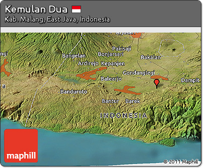 Satellite Panoramic Map of Kemulan Dua