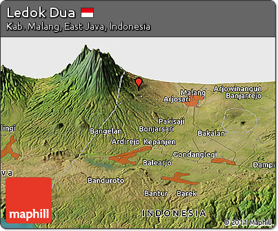 Satellite Panoramic Map of Ledok Dua