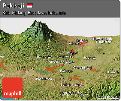 Satellite Panoramic Map of Pakisaji