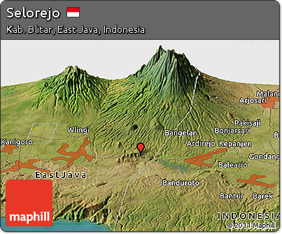 Satellite Panoramic Map of Selorejo