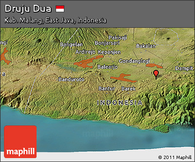 Satellite Panoramic Map of Druju Dua
