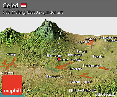 Satellite Panoramic Map of Gejed
