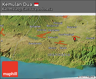 Satellite Panoramic Map of Kemulan Dua