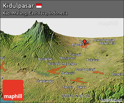 Satellite Panoramic Map of Kidulpasar