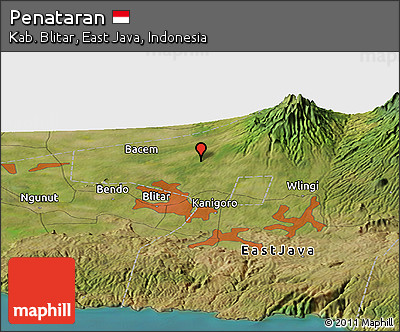 Satellite Panoramic Map of Penataran