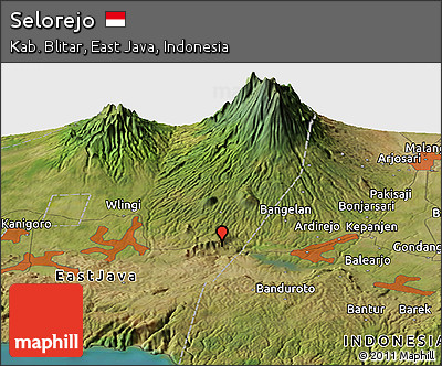 Satellite Panoramic Map of Selorejo