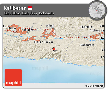 Shaded Relief Panoramic Map of Kalibesar