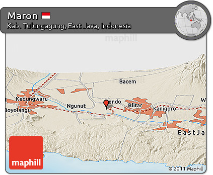 Shaded Relief Panoramic Map of Maron