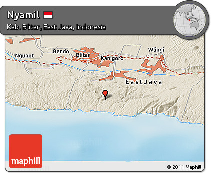 Shaded Relief Panoramic Map of Nyamil