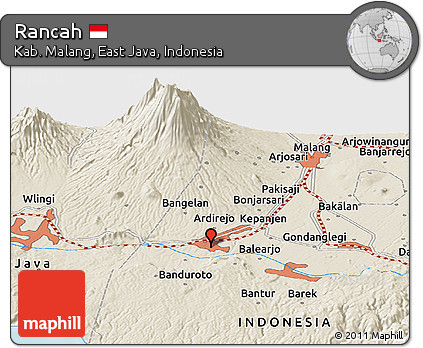 Shaded Relief Panoramic Map of Rancah