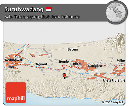 Shaded Relief Panoramic Map of Suruhwadang