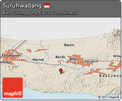 Shaded Relief Panoramic Map of Suruhwadang