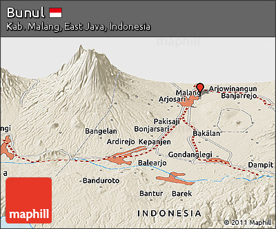 Shaded Relief Panoramic Map of Bunul
