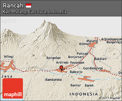 Shaded Relief Panoramic Map of Rancah