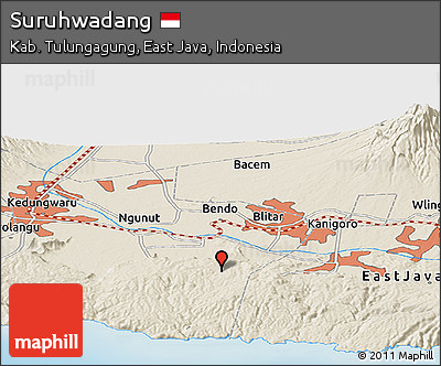 Shaded Relief Panoramic Map of Suruhwadang