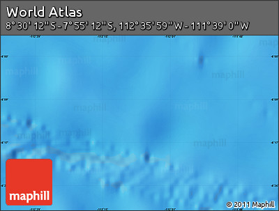 Physical Map of the Area around 8° 12' 42" S, 112° 7' 30" W