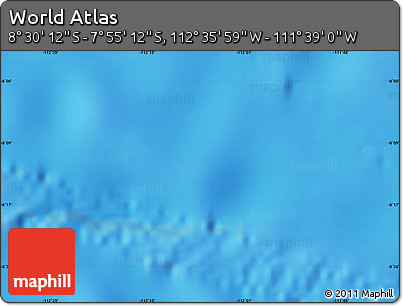 Physical Map of the Area around 8° 12' 42" S, 112° 7' 30" W