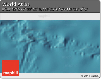 Satellite 3D Map of the Area around 8° 12' 42" S, 112° 58' 29" W