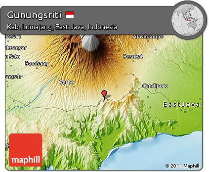 Physical 3D Map of Gunungsriti