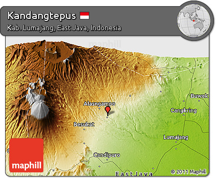Physical 3D Map of Kandangtepus