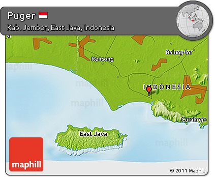 Physical 3D Map of Puger