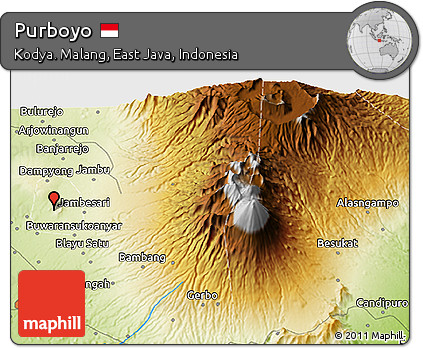 Physical 3D Map of Purboyo