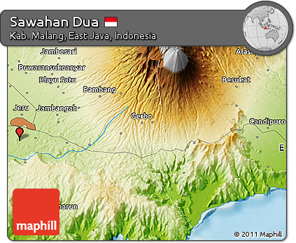 Physical 3D Map of Sawahan Dua