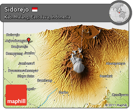 Physical 3D Map of Sidorejo