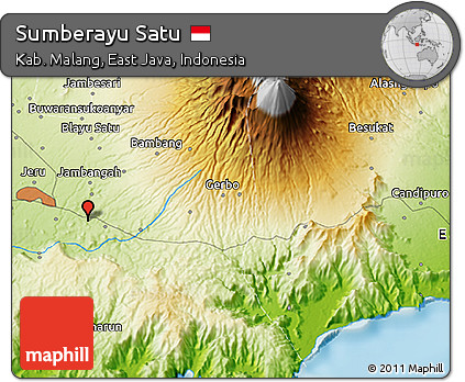 Physical 3D Map of Sumberayu Satu