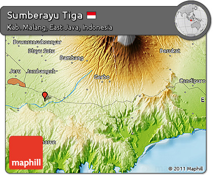 Physical 3D Map of Sumberayu Tiga