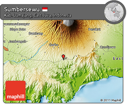 Physical 3D Map of Sumbersewu
