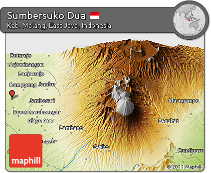 Physical 3D Map of Sumbersuko Dua