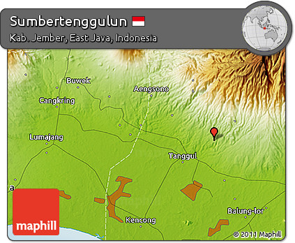 Physical 3D Map of Sumbertenggulun
