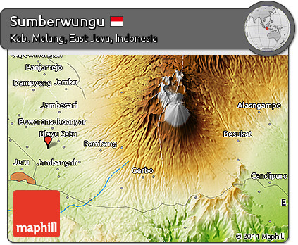 Physical 3D Map of Sumberwungu