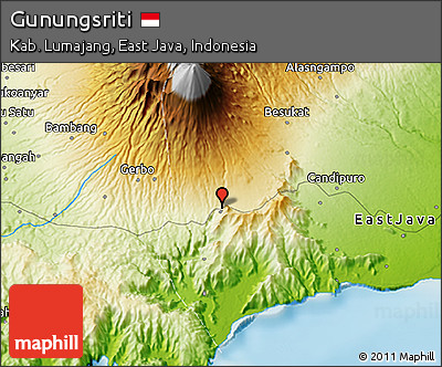 Physical 3D Map of Gunungsriti